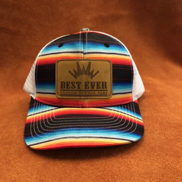Best Ever Pads Trucker Hat Serape Leather Patch