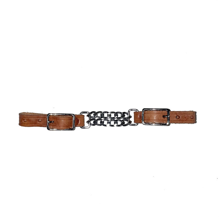 Berlin Custom Leather Russet Leather Double Chain Curb Strap