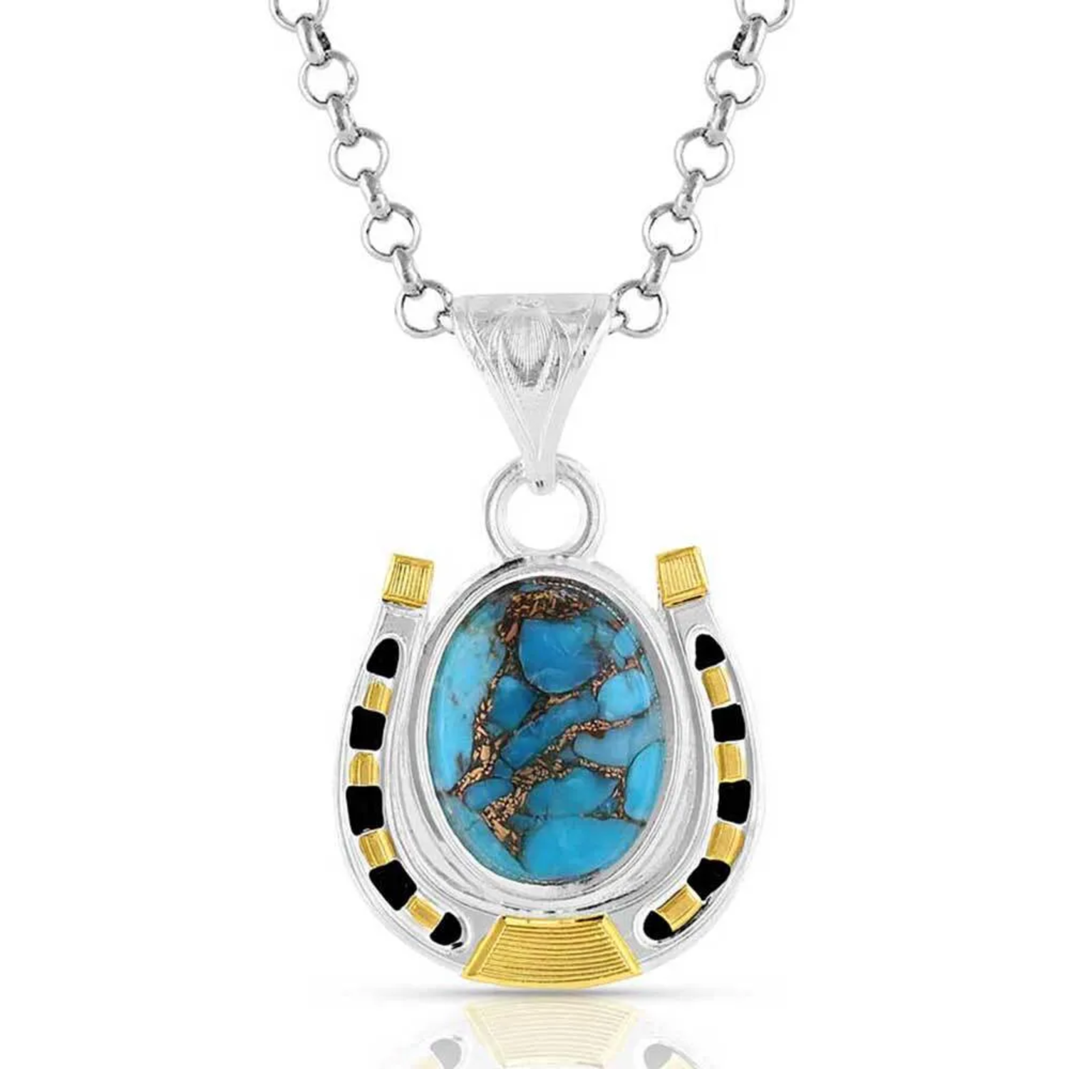 Set In Stone Gold Turquoise Pendant Necklace Frontier Western Shop