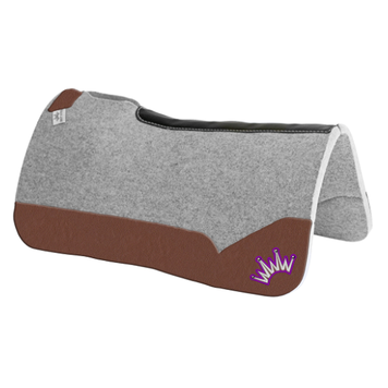 Best Ever Pads Kush 28x28 3/4" Brown Leather Purple/ Silver Crown