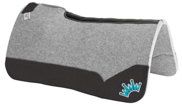 Best Ever Pads Kush 28x28 3/4" Black Leather White/ Turquoise Crown