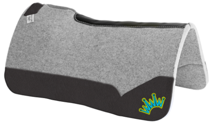 Best Ever Pads Kush 30x30 3/4" Black Leather Yellow/ Turquoise Crown