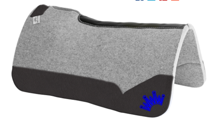 Best Ever Pads Kush 32x32 1.25" Black Leather Blue/ Blue Crown