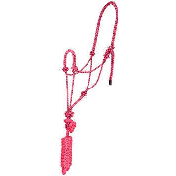 Mustang Mountain Rope Halter & Lead Pink/Black