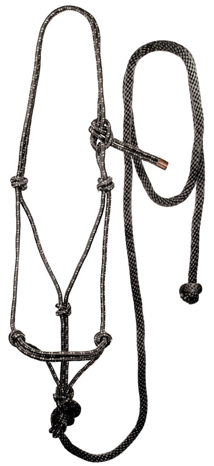 Mustang Mountain Rope Halter & Lead Black/White