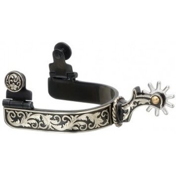 Ladies Black Spur with Floral Overlay
