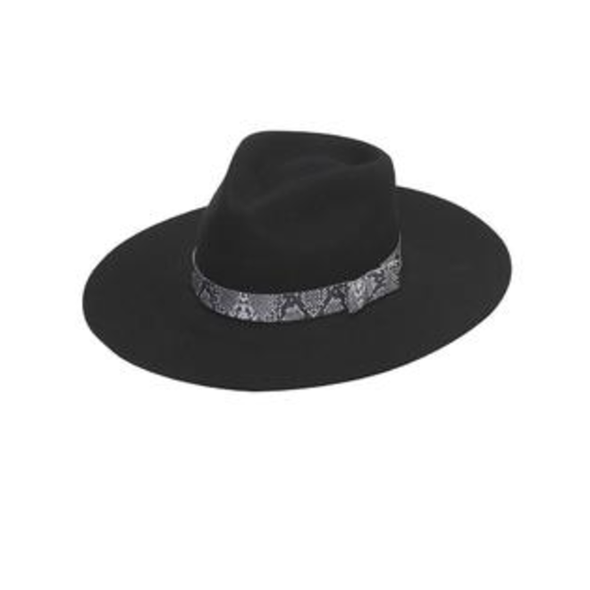 Girls Pinch Front Hat Black