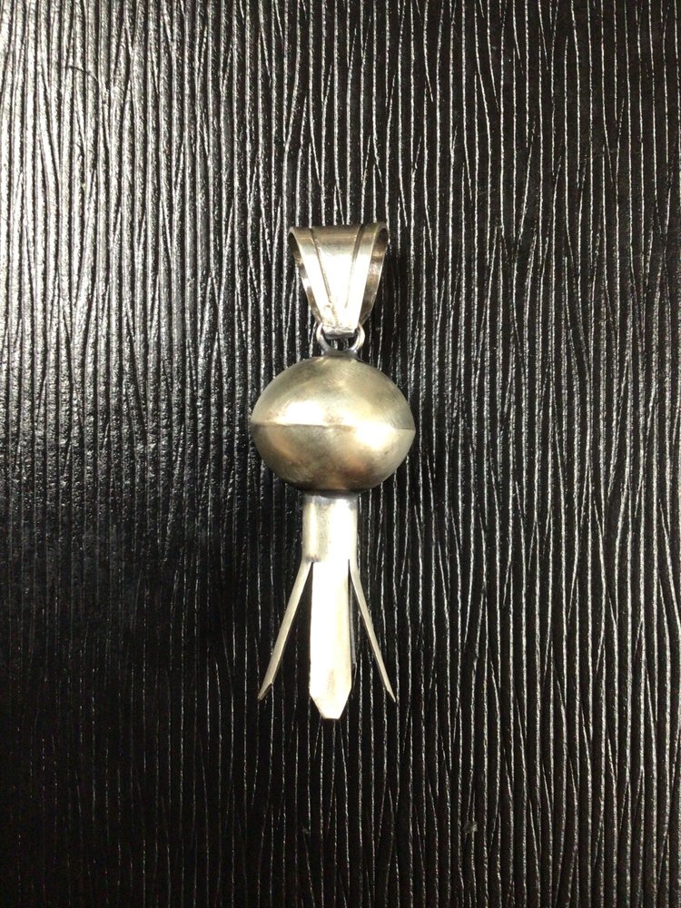 Al Zuni Jewelry Sterling Silver Squash Blossom Pendant