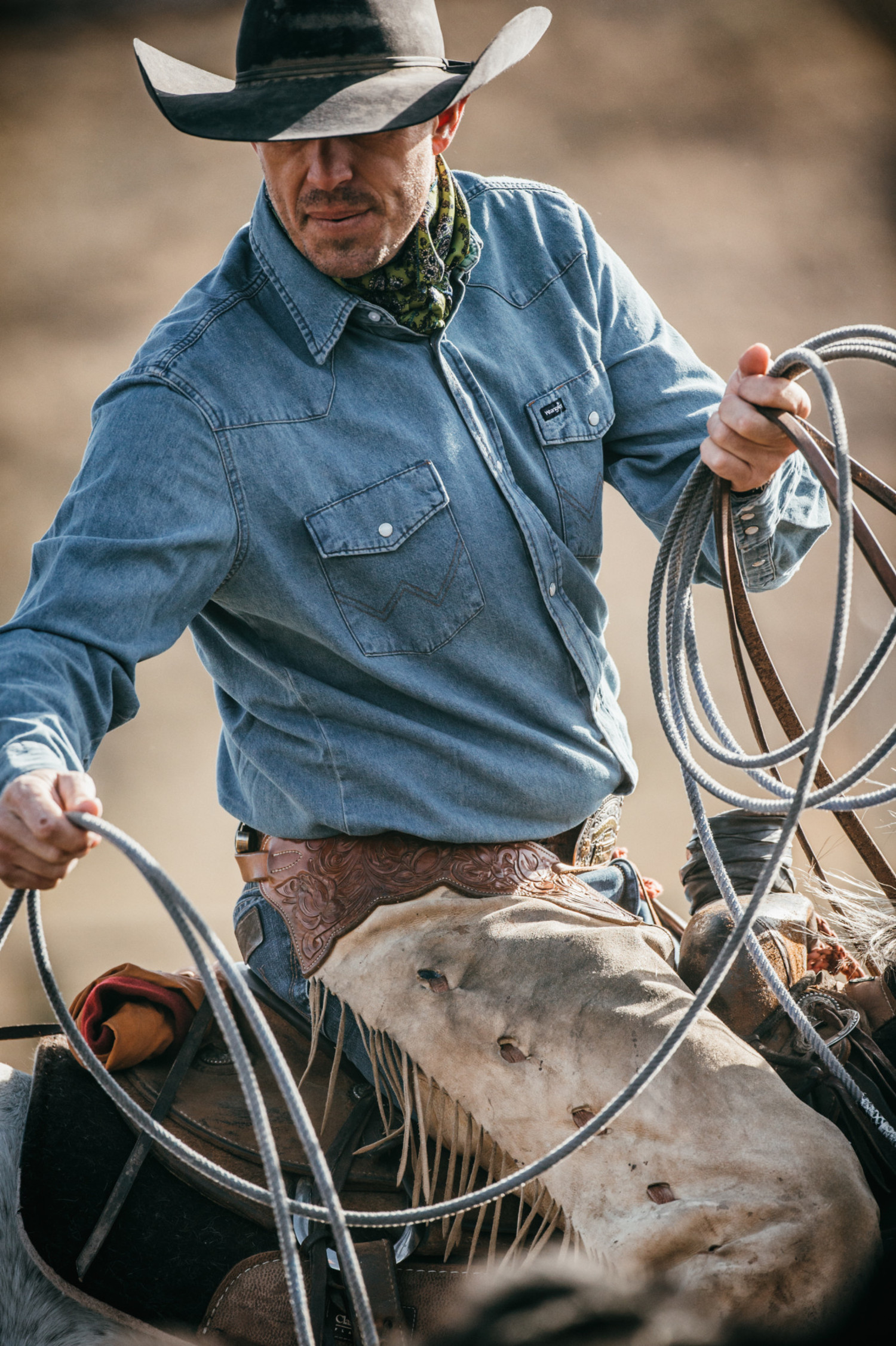 Wrangler Cowboy Cut Denim Shirt Stonewash - Frontier Western Shop
