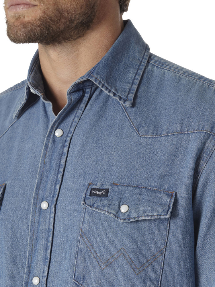 Wrangler Cowboy Cut Denim Shirt Stonewash
