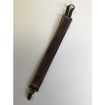 The Whole Herd Cowhide Paci Clip Brindle