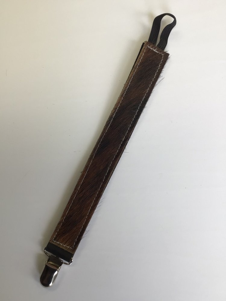 The Whole Herd Cowhide Paci Clip Brindle