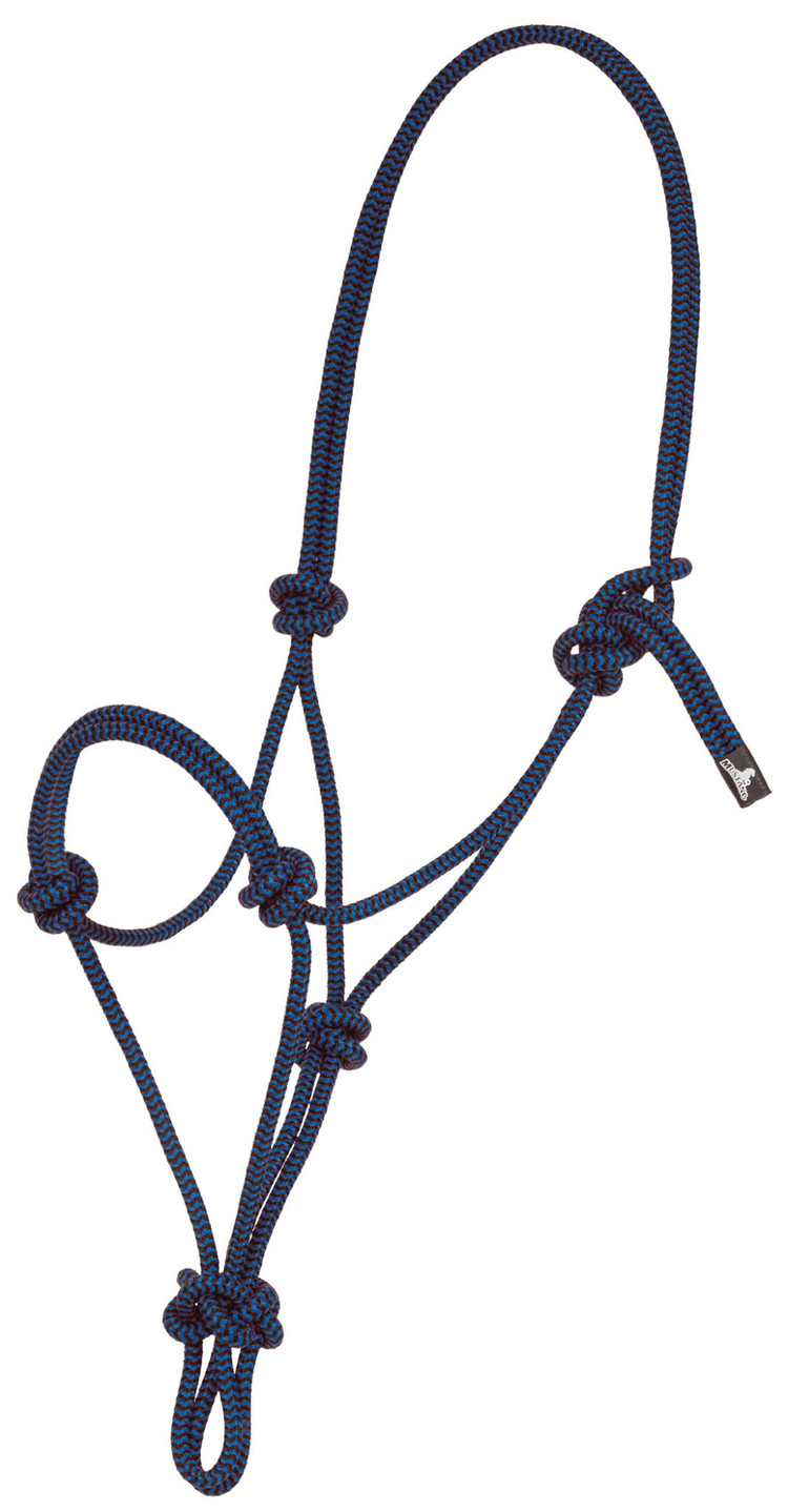 Mustang 2 Tone Rope Halter Blue/Black