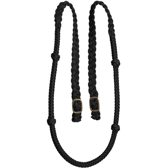 Cable Knotted Rein 7' Black