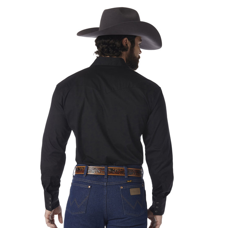 Wrangler Western Snap Shirt Broadcloth Black