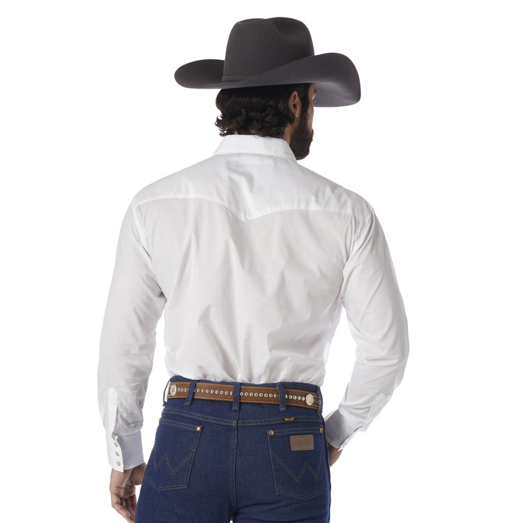 Wrangler Western Snap Shirt Broadcloth White