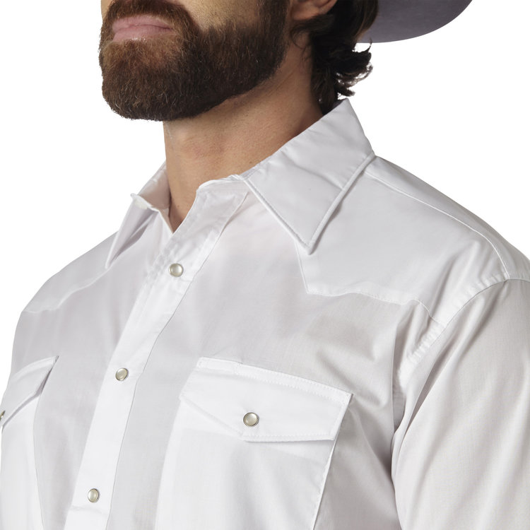 Wrangler Western Snap Shirt Broadcloth White