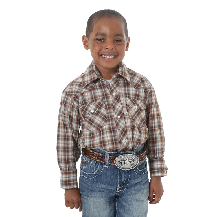 Wrangler Boys Western Plaid Shirt 201WAAL