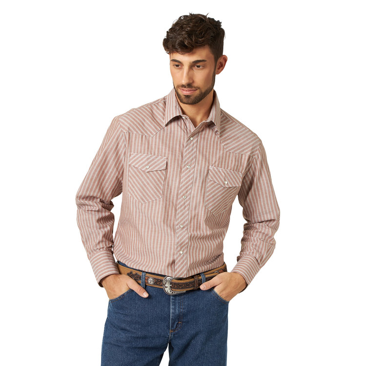 Wrangler Sport Western Snap Stripe Long Sleeve Shirt