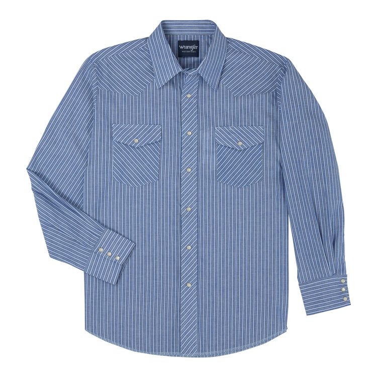 Wrangler Sport Western Snap Stripe Long Sleeve Shirt