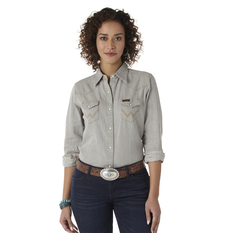 Wrangler Denim Shirt Grey
