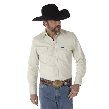 Wrangler Cowboy Cut Firm Finish Snap Work Shirt Stone