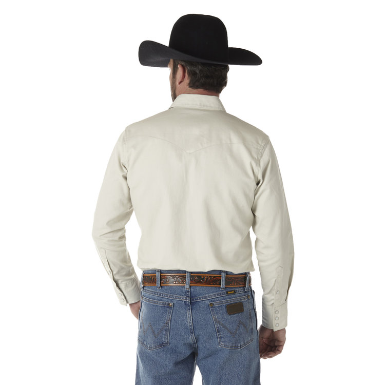 Wrangler Cowboy Cut Firm Finish Snap Work Shirt Stone
