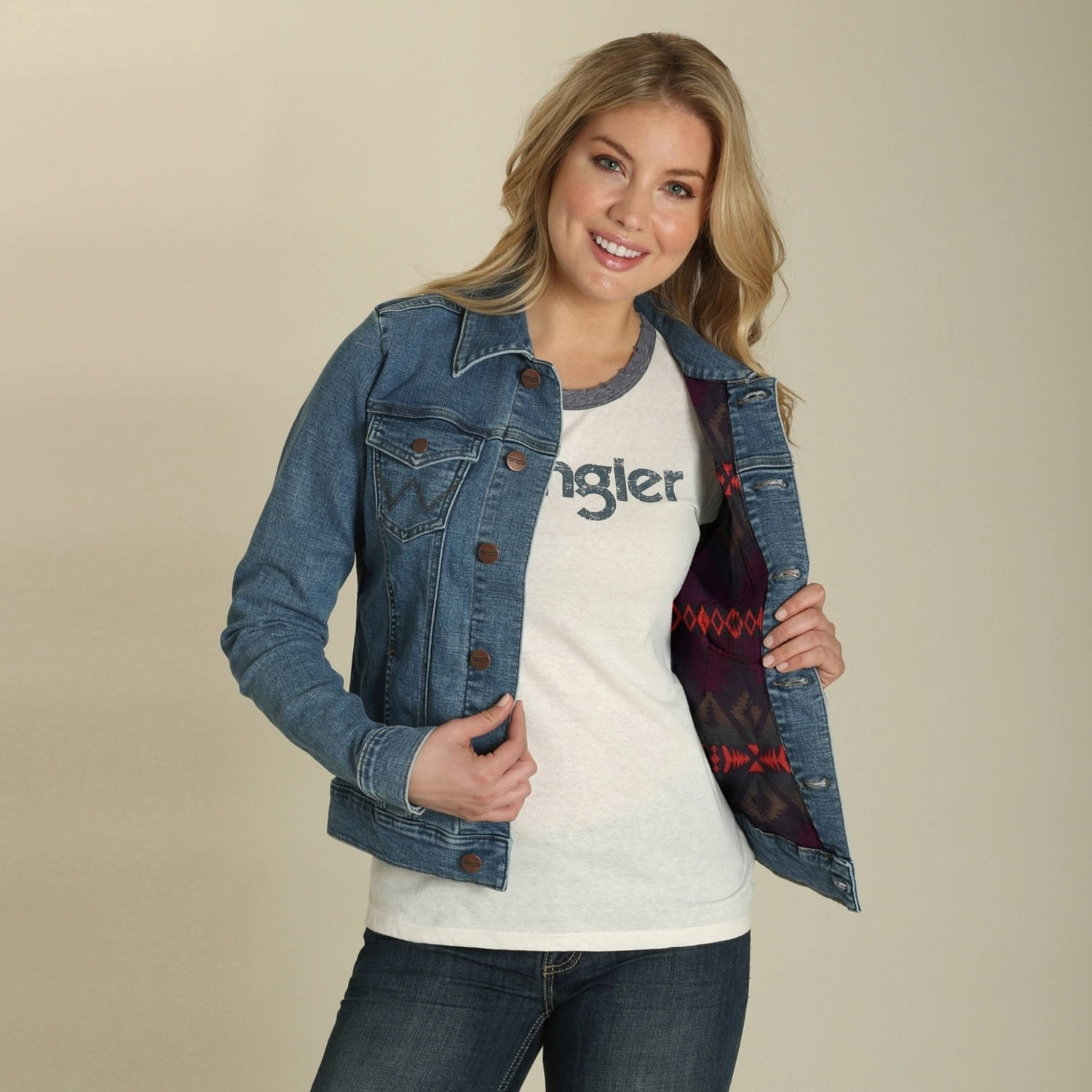 Ladies Blanket Lined Denim Jacket 
