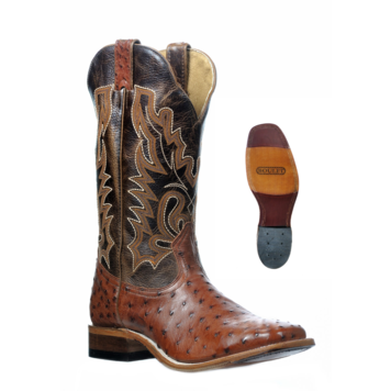 Boulet Kango Tabac Ostrich Square Toe Boot