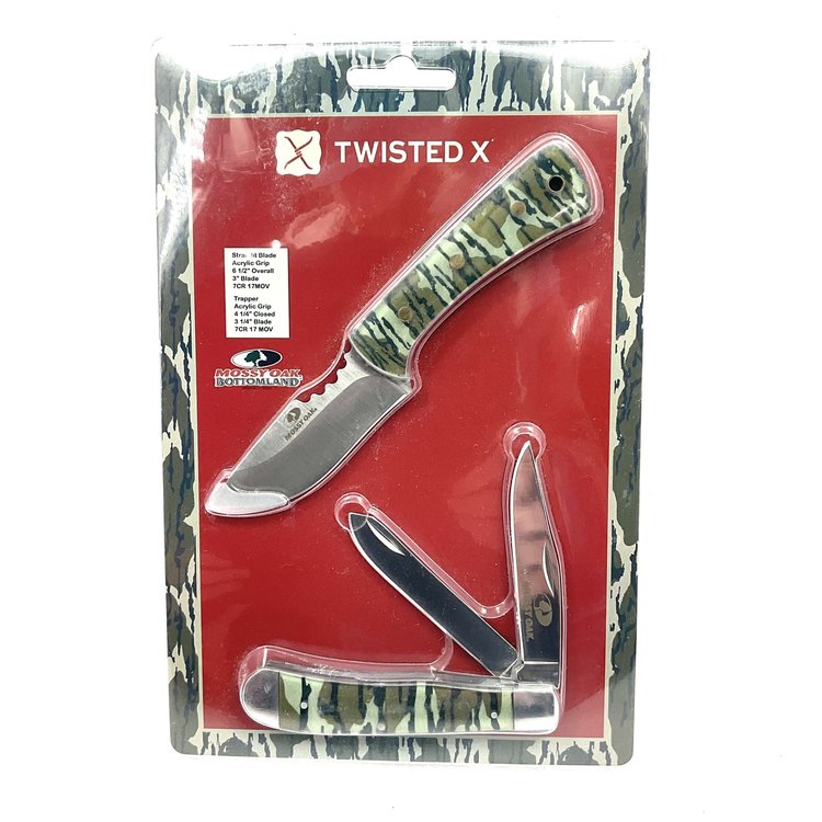 Twisted X Mossy Oak Duo Pack Straight Blade/ Trapper Knives