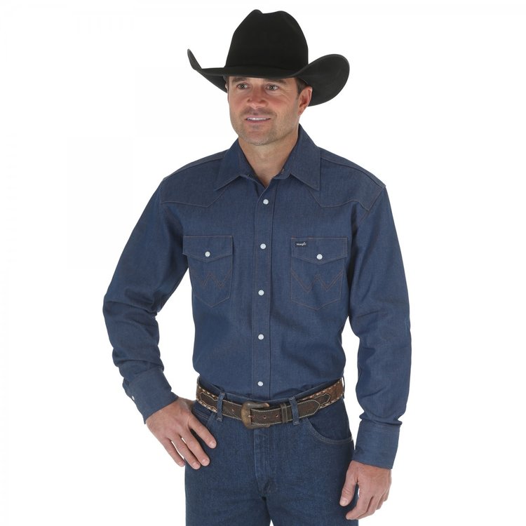 Wrangler Cowboy Cut Denim Shirt Rigid Indigo