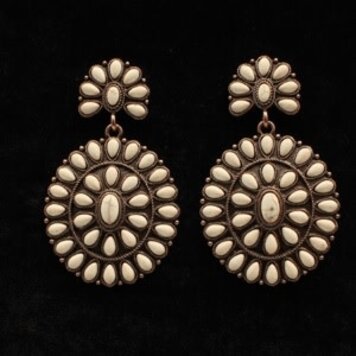Blazin Roxx Ivory Stone Concho Earrings