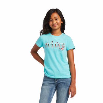 Ariat Girls Real Cactus Tee Amazonite