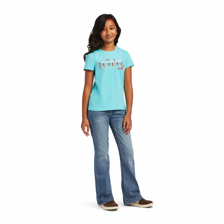 Ariat Girls Real Cactus Tee Amazonite