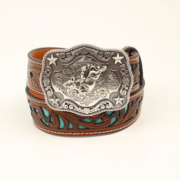 Nocona Kids Scrolled Turquoise Belt