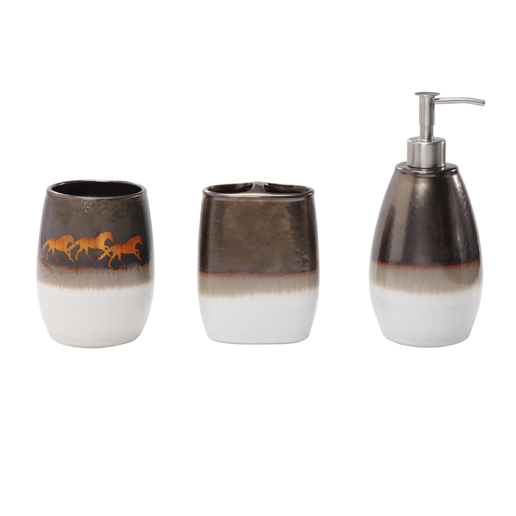 HiEnd Accents Ceramic Running Remuda 3 Piece Bath Set