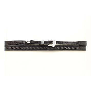 Double S Collection 1/2" Basket Weave Tooled Black Hatband