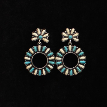 Blazin Roxx Antique Ivory & Turquoise Earrings