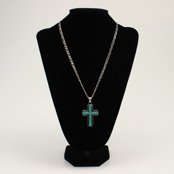 Silver Strike Turquoise Cross Pendant