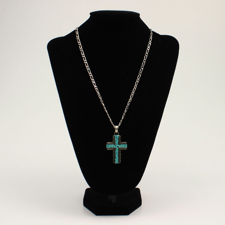 Silver Strike Turquoise Cross Pendant