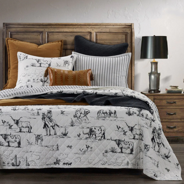 HiEnd Accents Ranch Life Printed Reversible Quilt Set