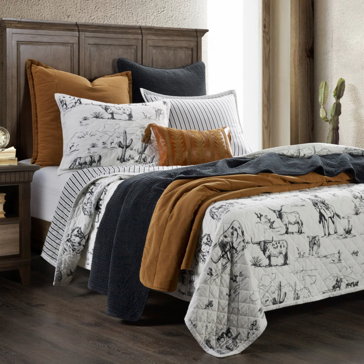 HiEnd Accents Ranch Life Printed Reversible Quilt Set