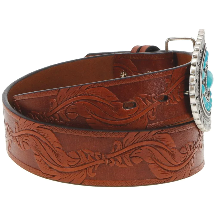 HOOey "Sioux" Ladies Belt with Turquoise Rodeo Buckle