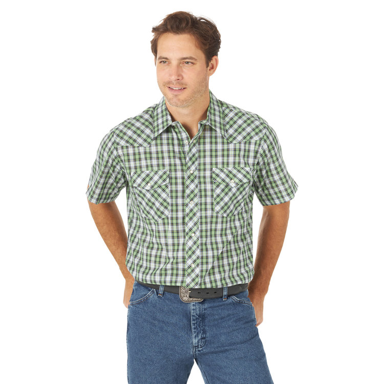 Wrangler Sport Western Snap Plaid Shirt