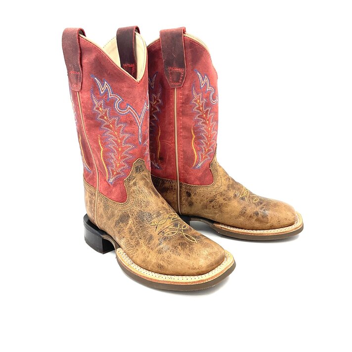 Old West Kid's Red Cowboy Boots