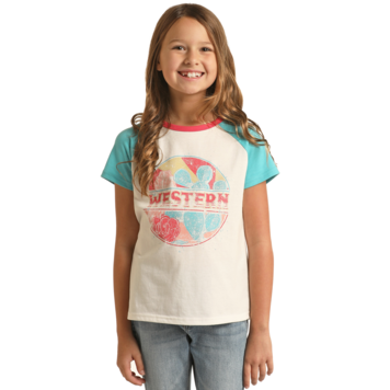 Rock & Roll Denim Western Cactus Graphic Tee White