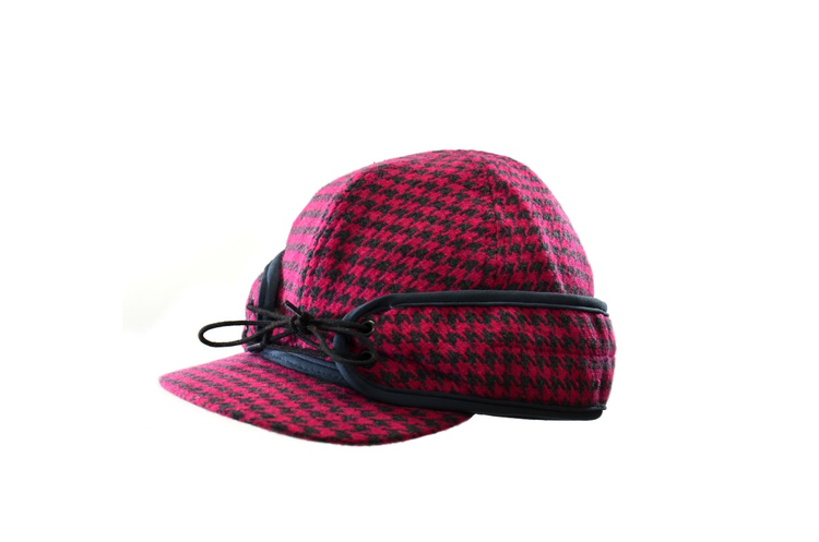 Crown Cap Wool Blend Railroad Hat Pink Charcoal