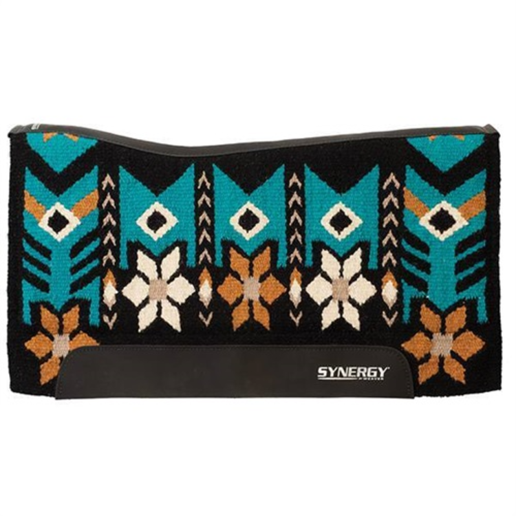 Weaver Leather Synergy Contoured Performance Pad Black/ Turquoise