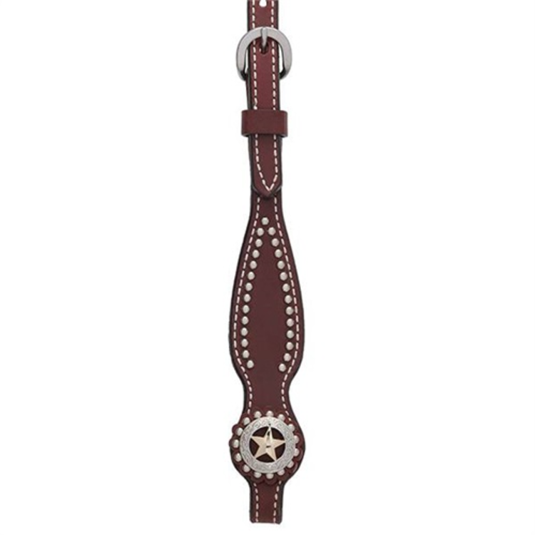 Weaver Leather Texas Star Sliding Ear Headstall Chestnut