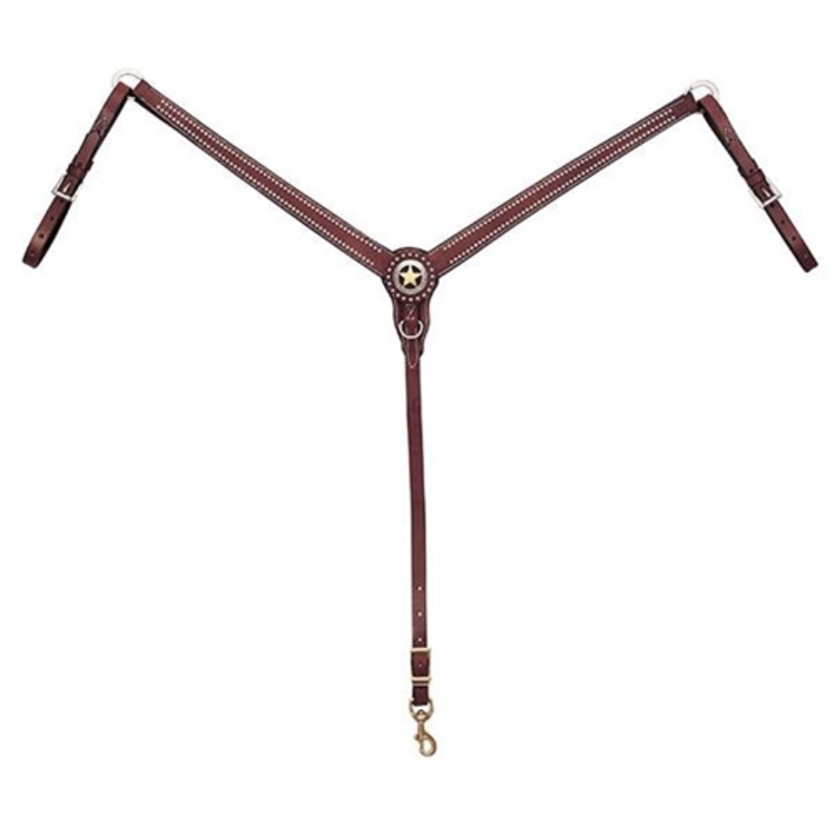 Weaver Leather Texas Star Breast Collar Chestnut